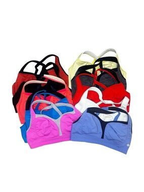 10 pairs of colorful Lululemon tata tamer Sports Bra (34DD)